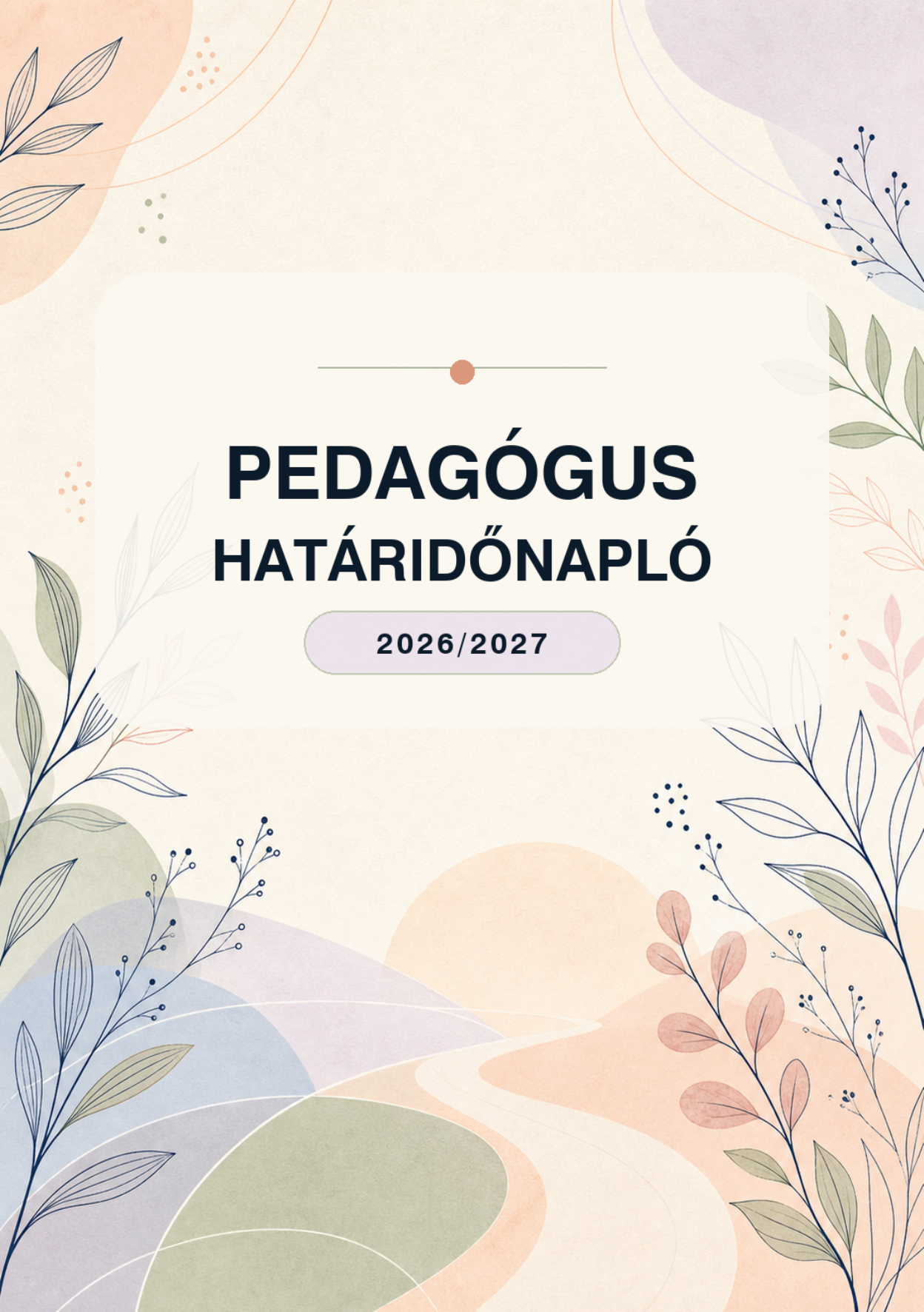 A 2026/2027-es pedagógus határidőnapló eredeti borítója