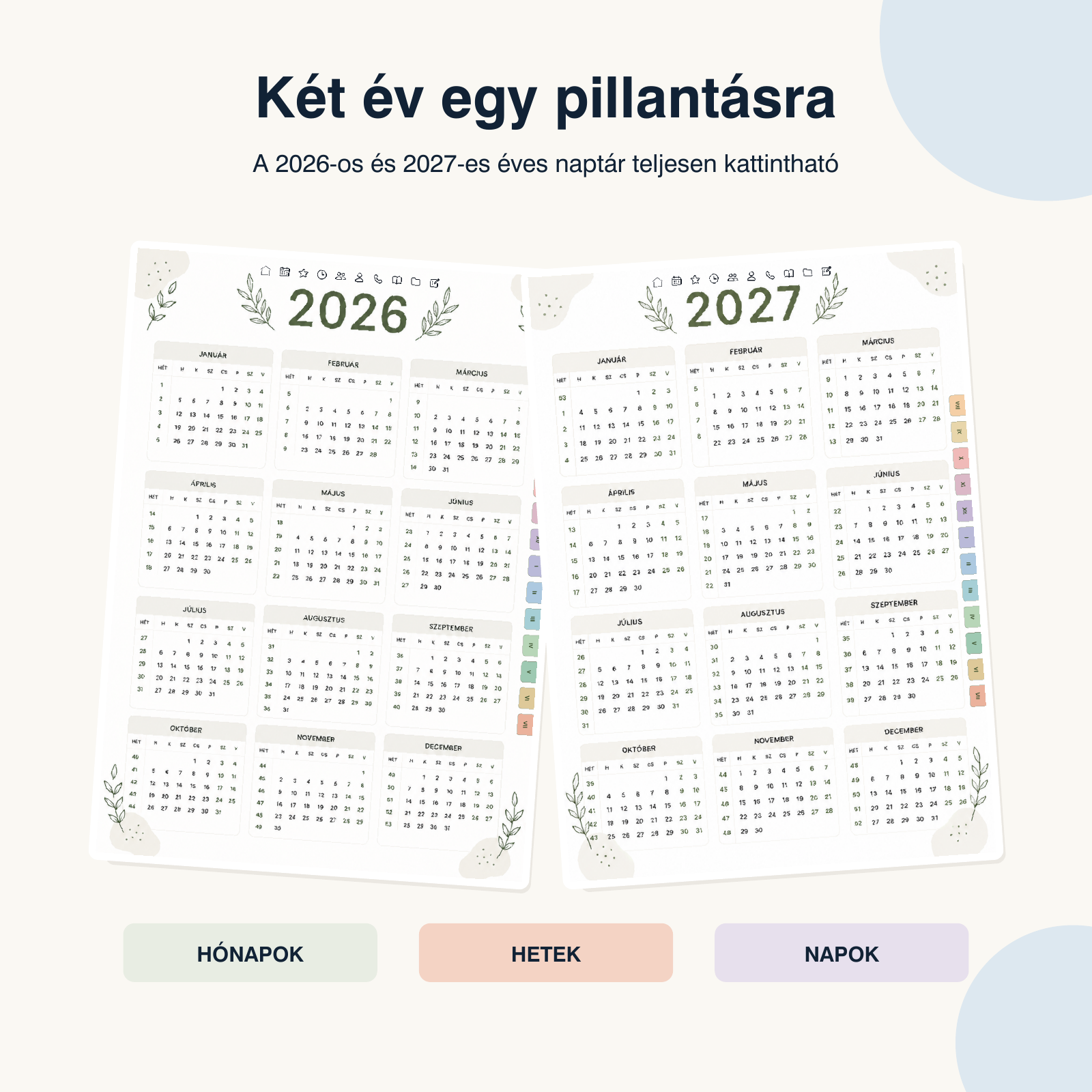 A digitális tanári tervező 2026-os és 2027-es éves áttekintője